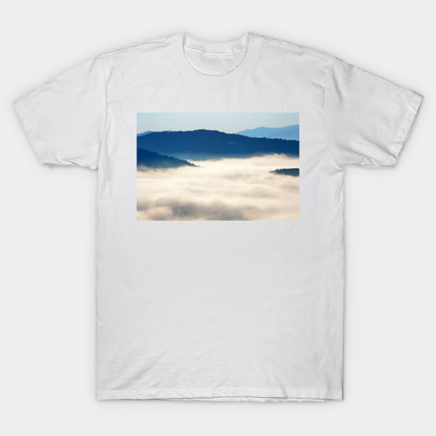 Morning Fog on the Blue Ridge Parkway T-Shirt by bgaynor